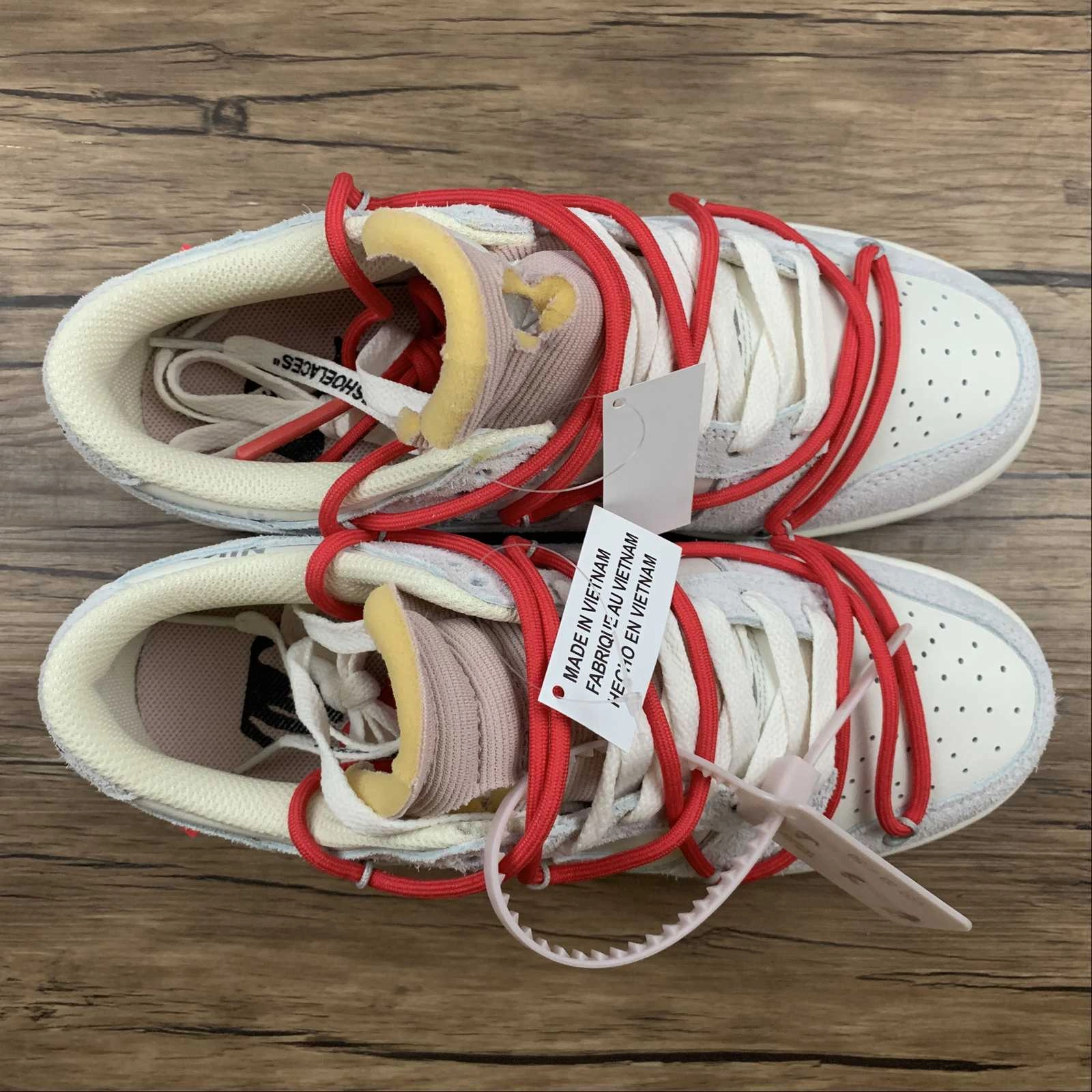 Long Lasting Reinforced toe box Dunk Low X Off-White 'Lote 33 de 50' DJ0950 118