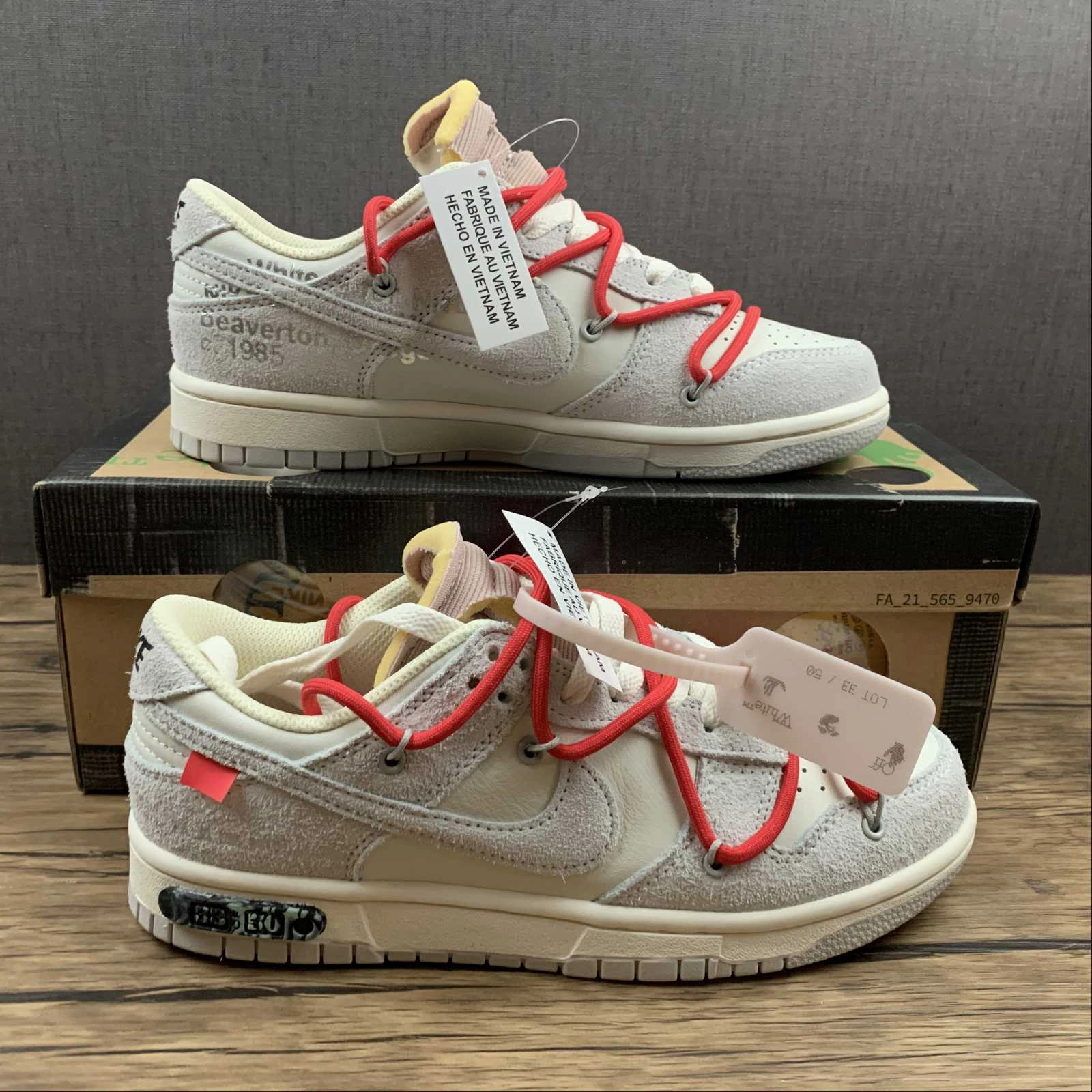 SuedeUpper Hypoallergenic Lining Dunk Low X Off-White 'Lote 33 de 50' DJ0950 118