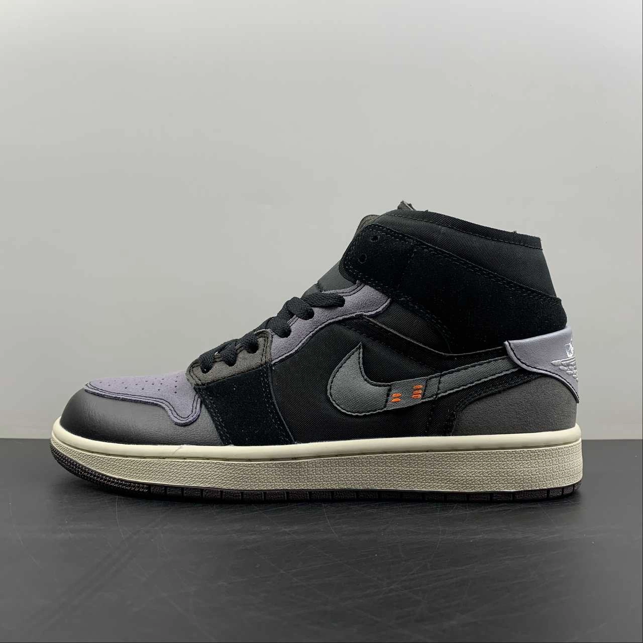 Streamlined grip Air Jordan 1 Mid SE CRAFT Black Grey (2022) DM9652-001