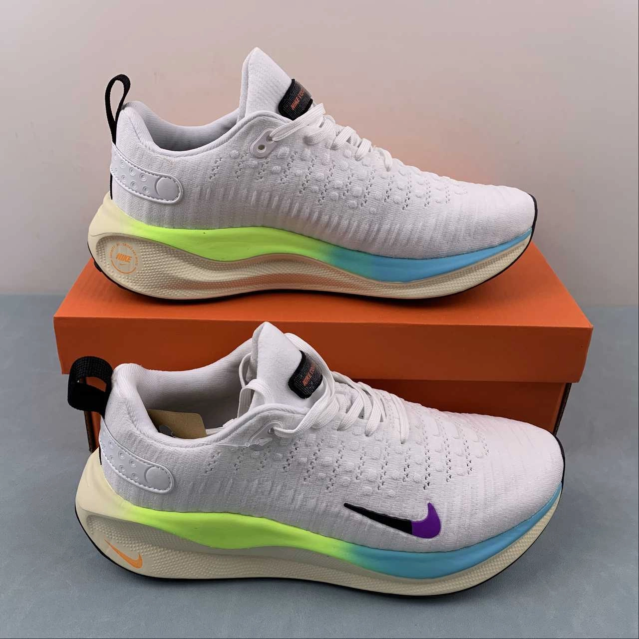 Nike ReactX Infinity Run 4 White Lt. Blue Purple Black DR2665-105 foot - comfort