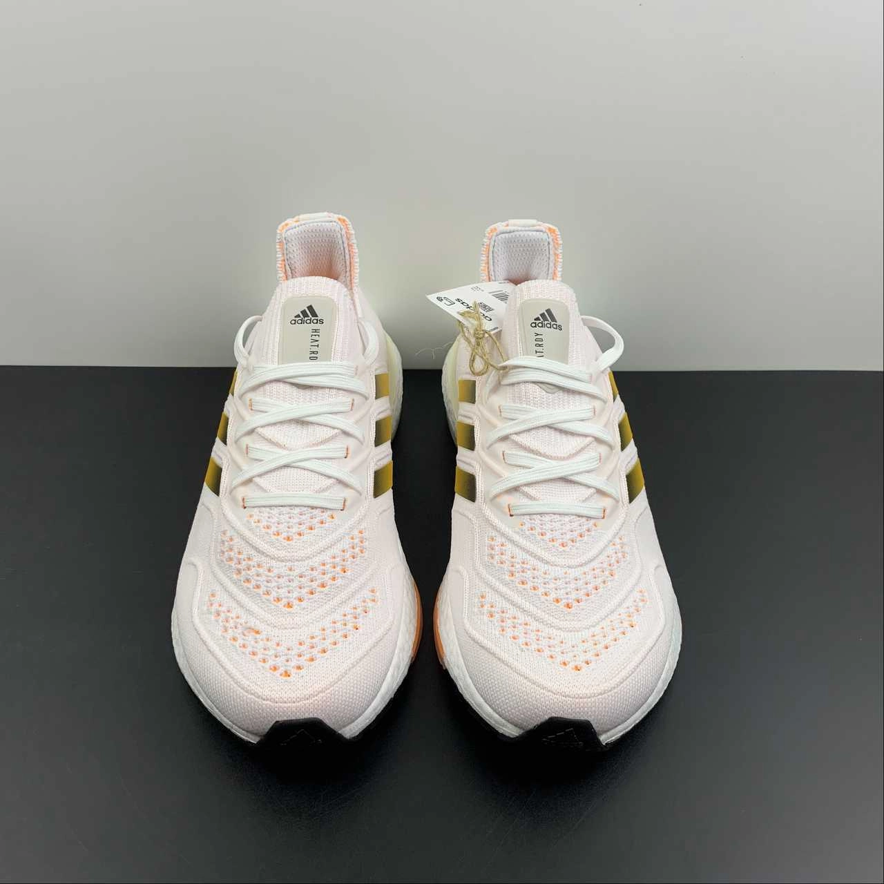 Vapor Wick Fabric Adidas UltraBoost 22 White Orange