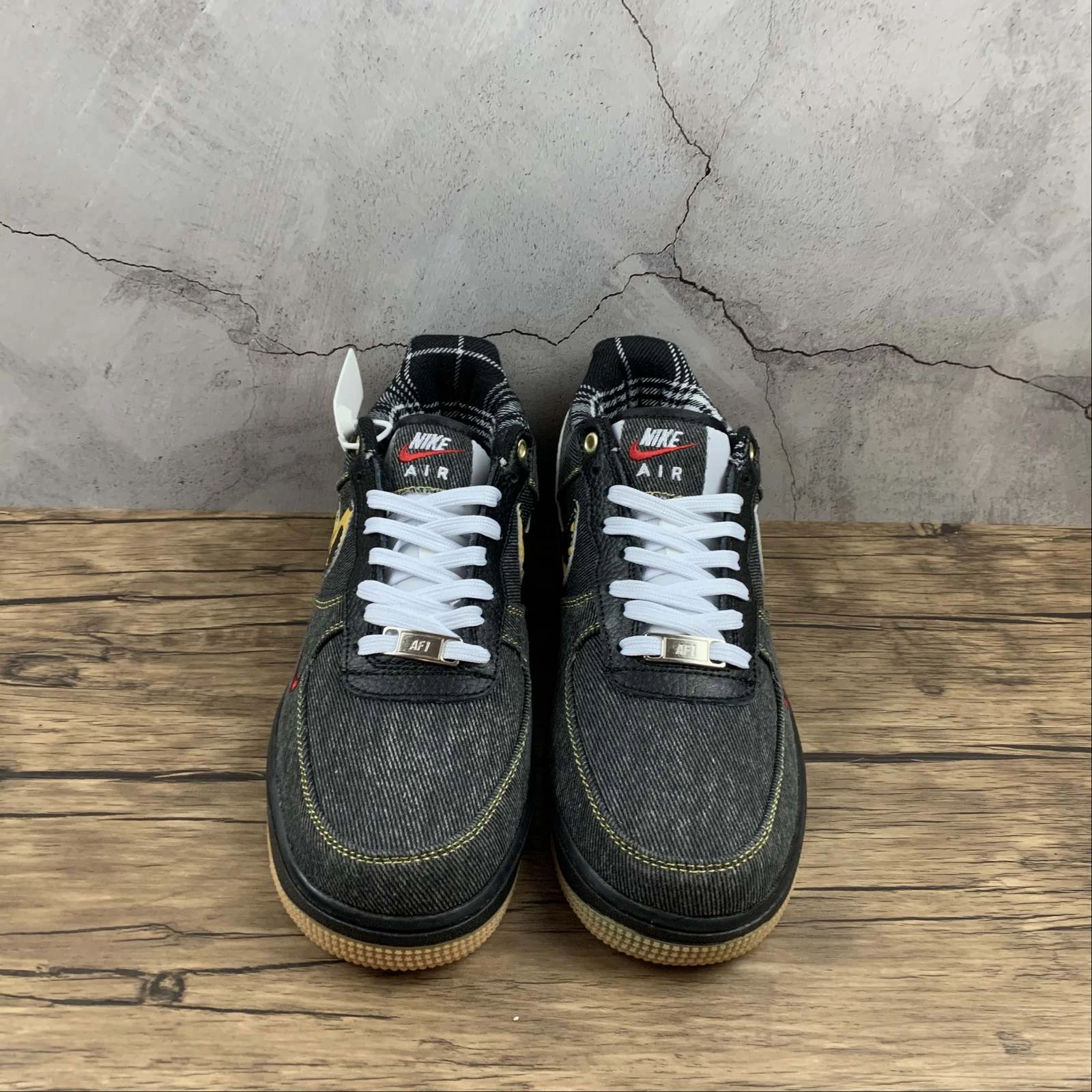Air Force 1 Low Camo Denim Remix Black Multi-Color Metallic Gold DB1964-001 Goal Step Fashionable Look