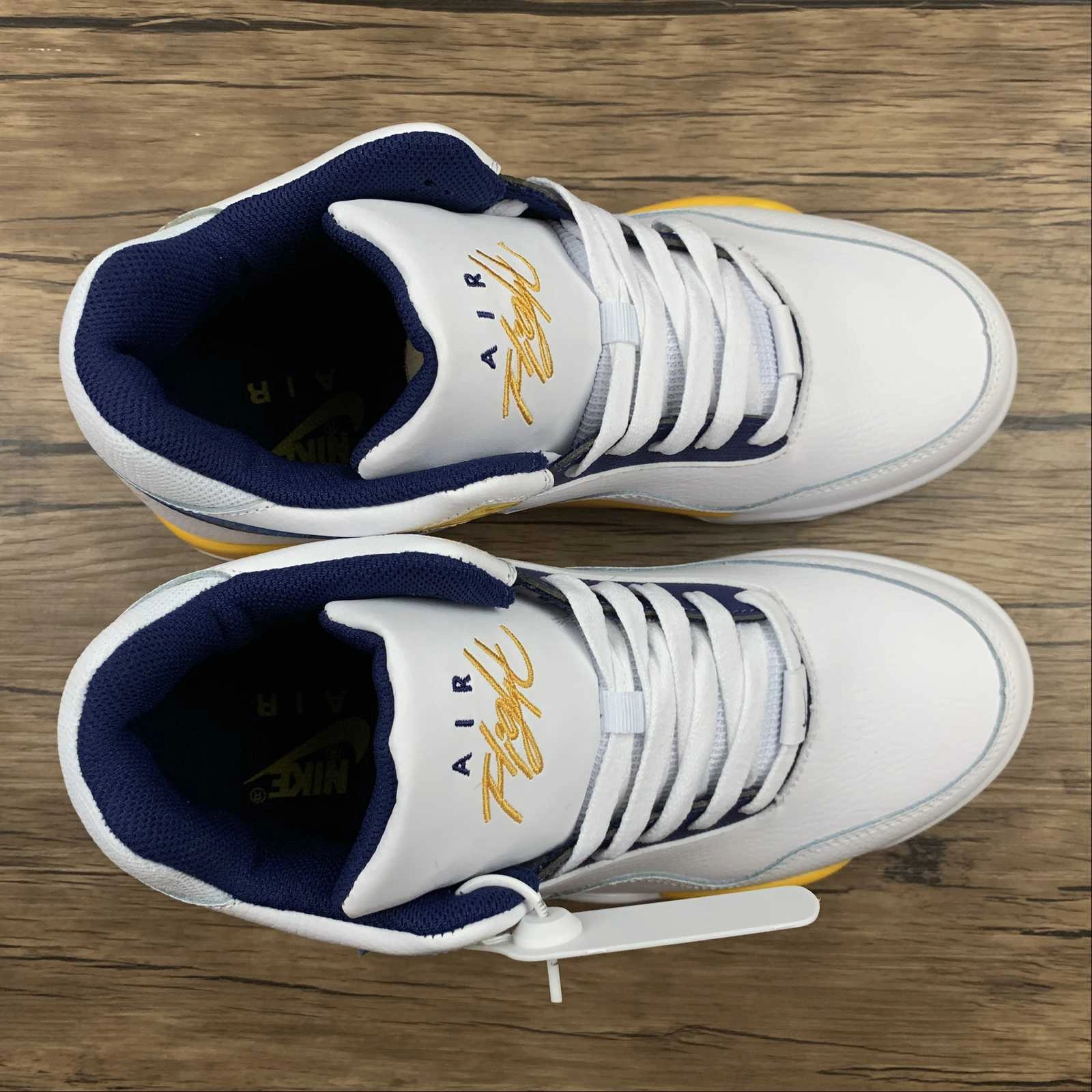 Air Flight Legacy White Blue Yellow BQ4212-102 Hollowed Out Panels Trend-setting wear