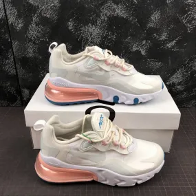 Air Max 270 React White Pink Blue AO6174-100 track shoes