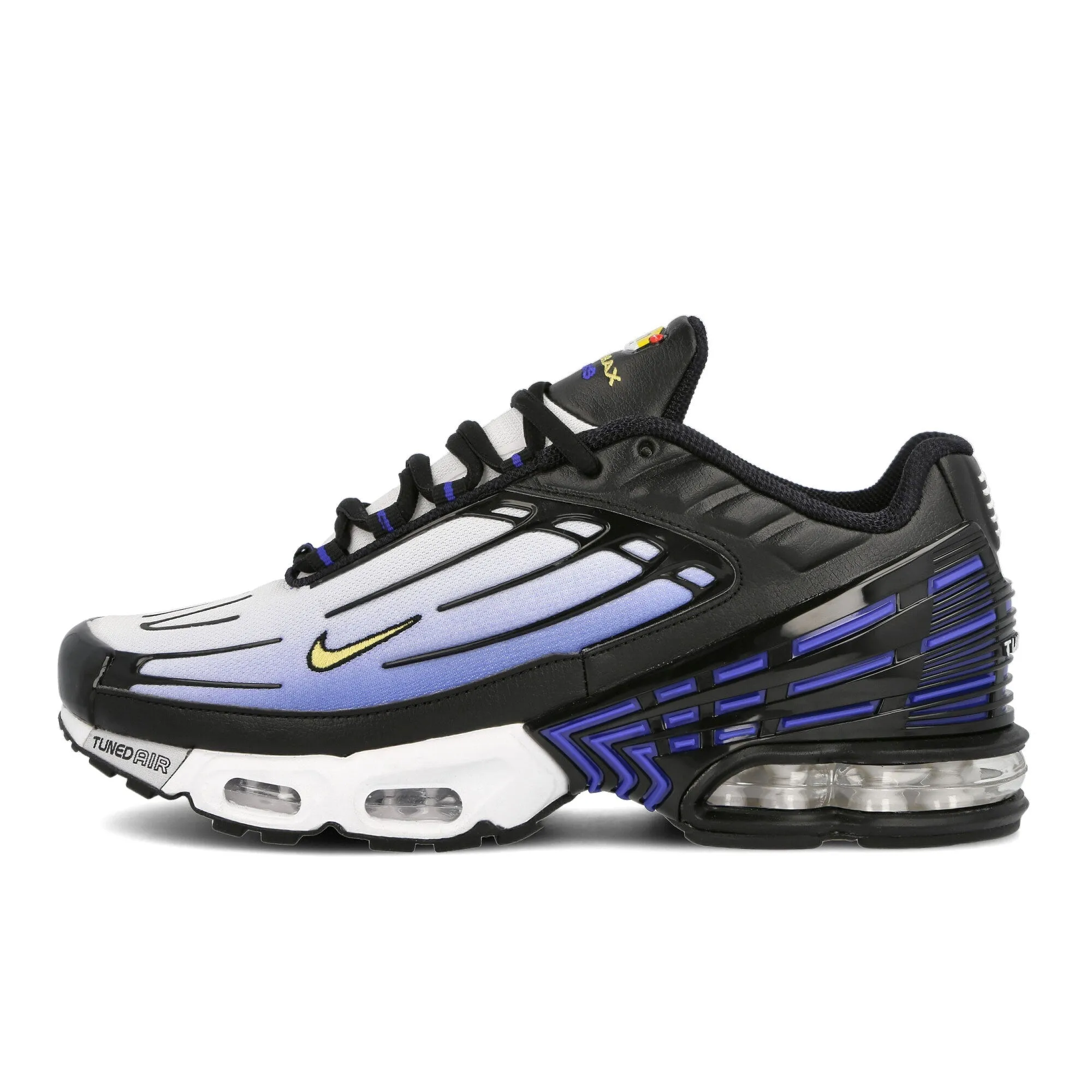 Air Max Plus 3 Black Light Blue Yellow hydro - resistant shoes flexible leather shoes