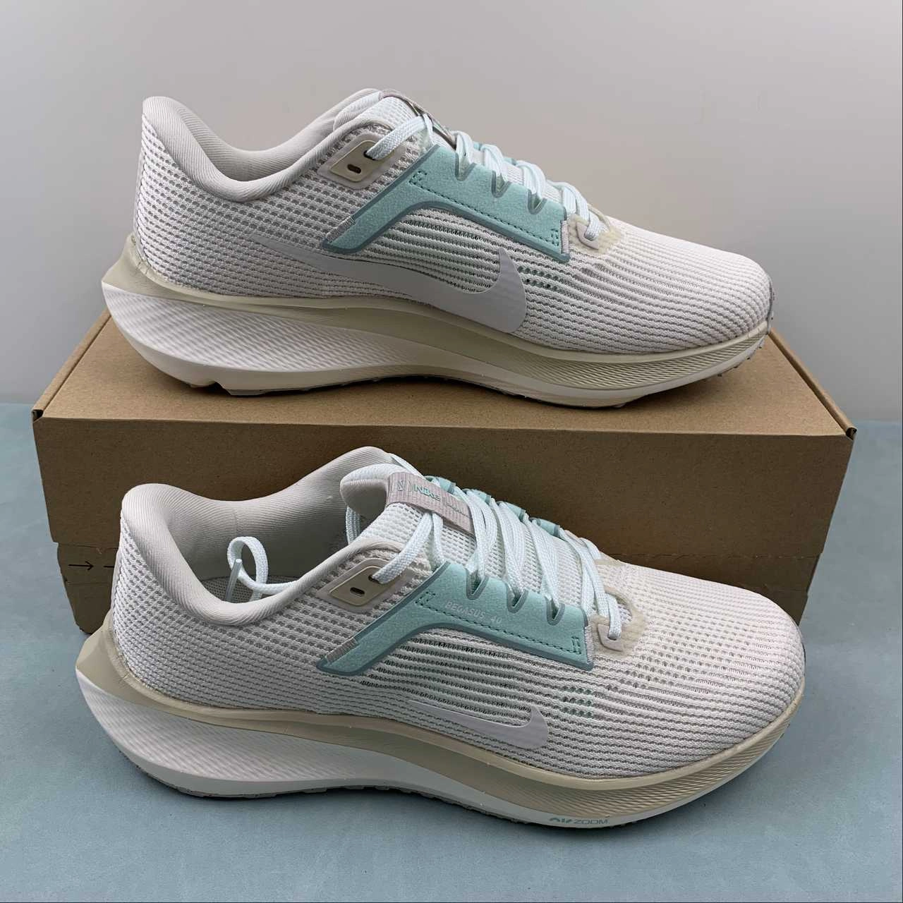 Air Zoom Pegasus 40 Phantom White Jade Ice Sail FN7629-030 Supportive Build