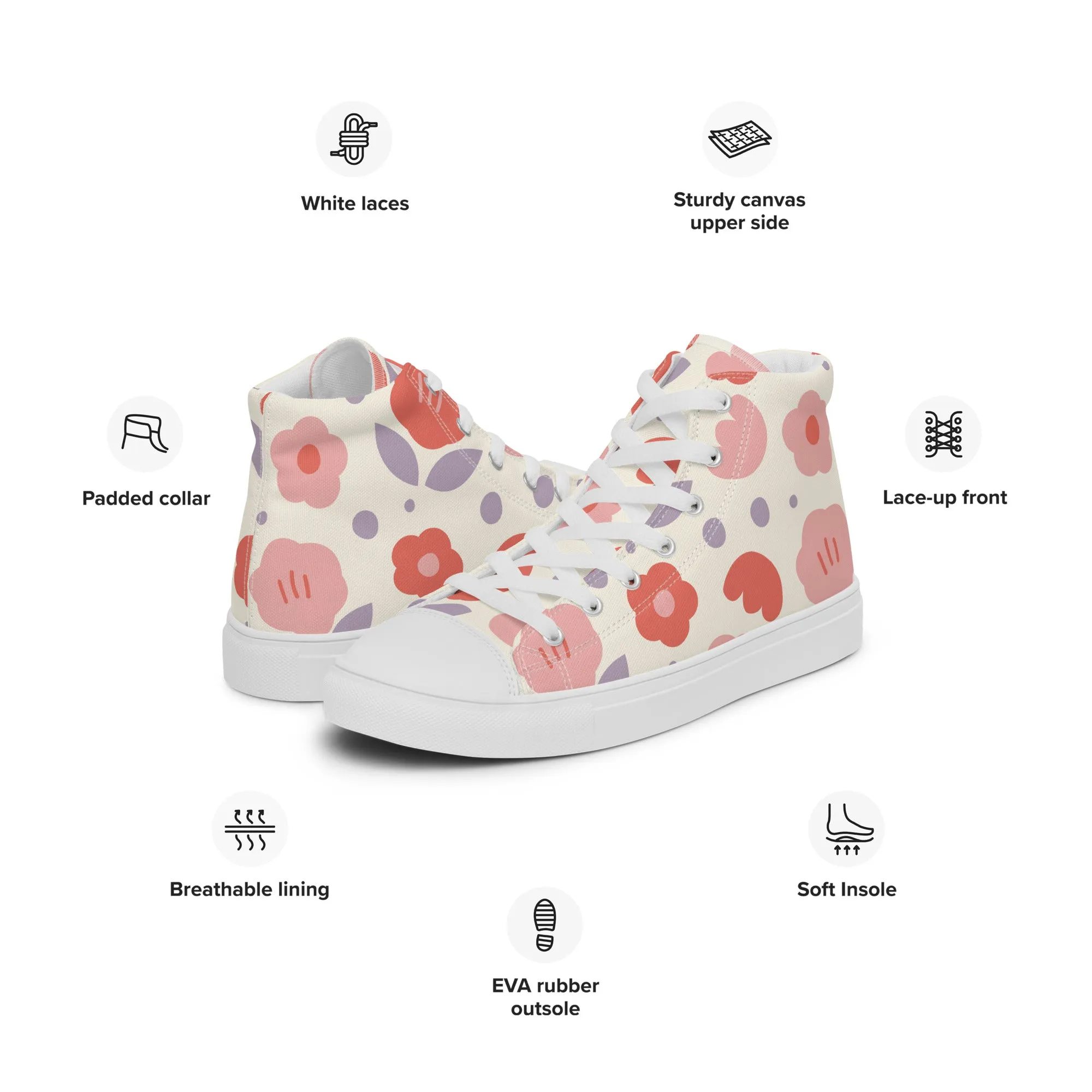 Spring Vibes High Top Canvas Shoes for Women