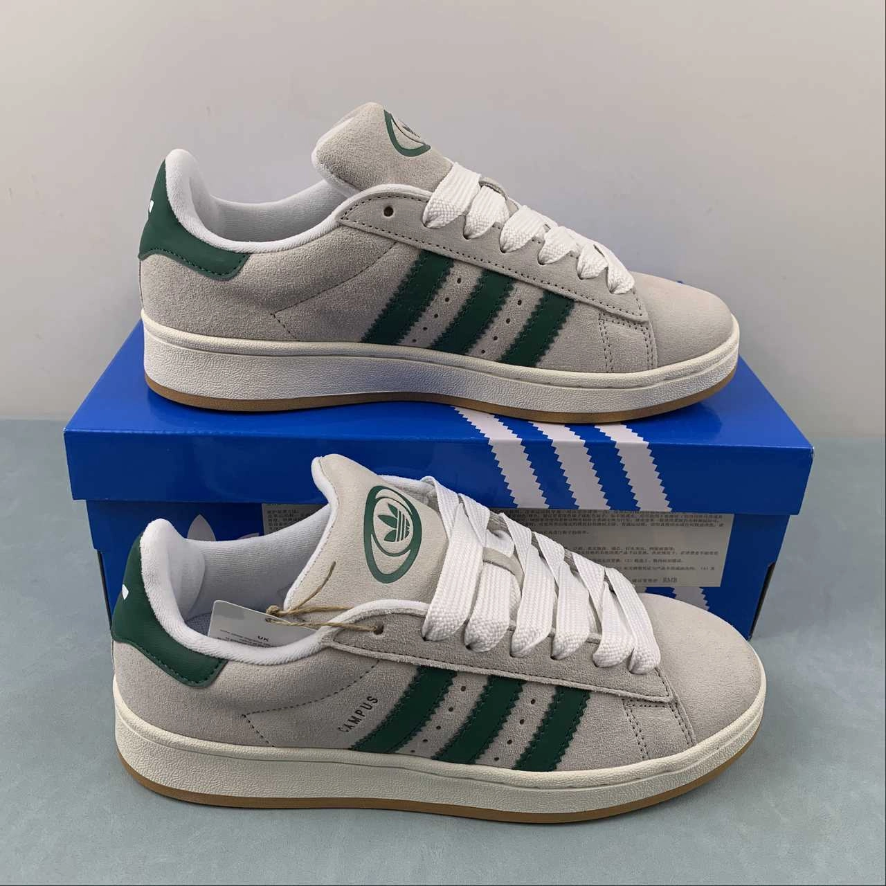Adidas Campus 00s Crystal White Dark Green Off White GY0038 Bend Hike Lightweight Sole