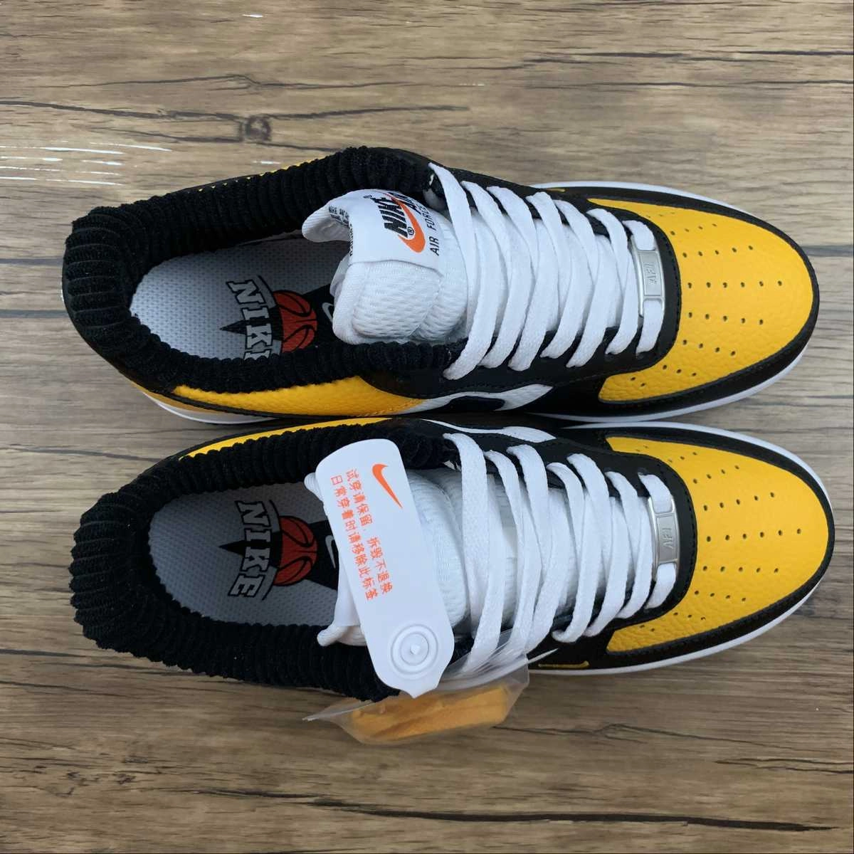 Air Force 1 Low GS Jersey Mesh Gold Black White DQ7779-700 Modern Style Refresh Walk