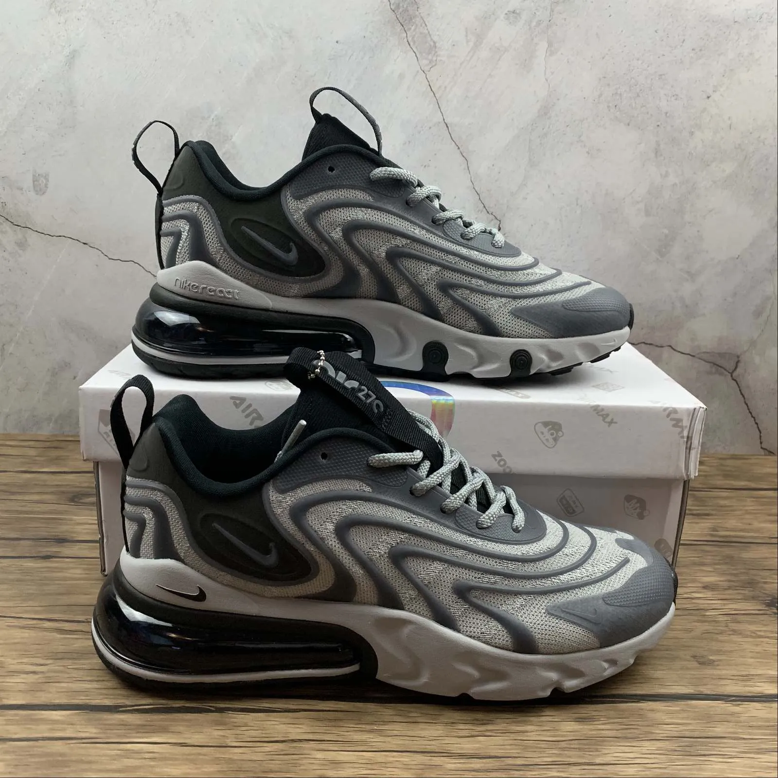 leather - lining shoes Air Max 270V3 Black Tech Dark LT Grey Noctilucent CD0118-900