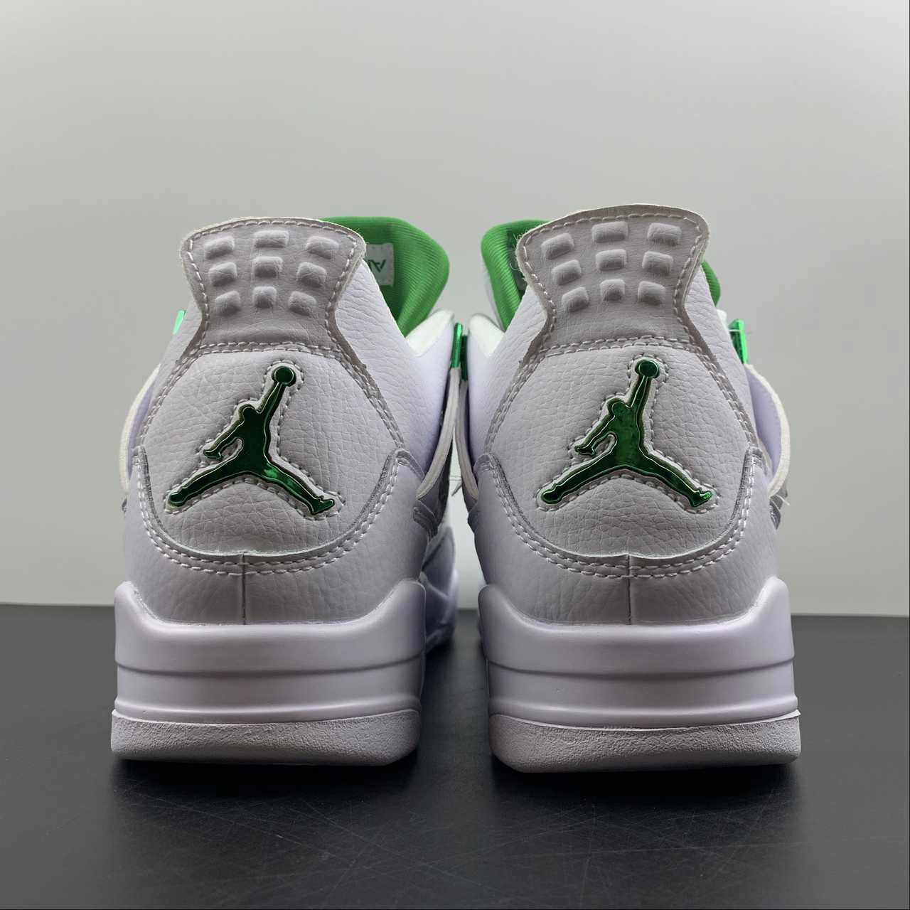 Flexible Sole Air Jordan 4 Retro White Metallic Green