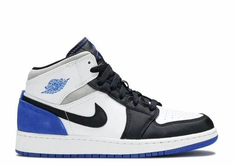Air Jordan 1 Mid Royal Black Toe (GS) Iconic Piece Effortless Ease