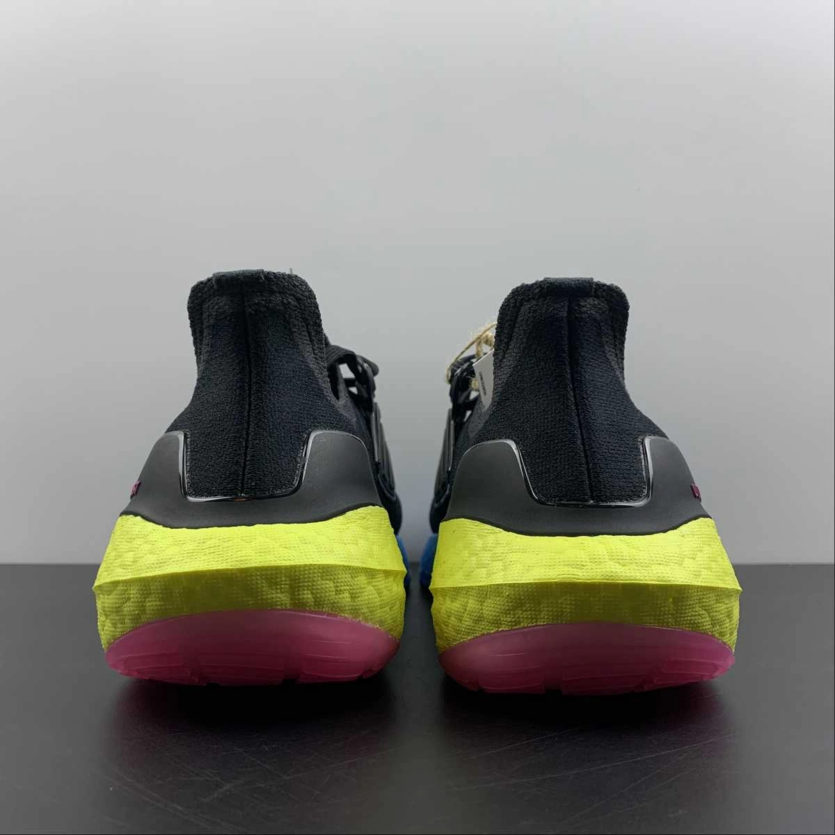 Adidas UltraBoost 22 Black Sky Blue Yellow GV8829 Stability Post