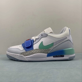 Microperforated Tongue Design Padded Heel Air Jordan Legacy 312 Low White Aqua Red FN8896-131