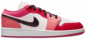 Performance Sole Nike Jordan 1 Low Rush Pink/White Pinksicle GS