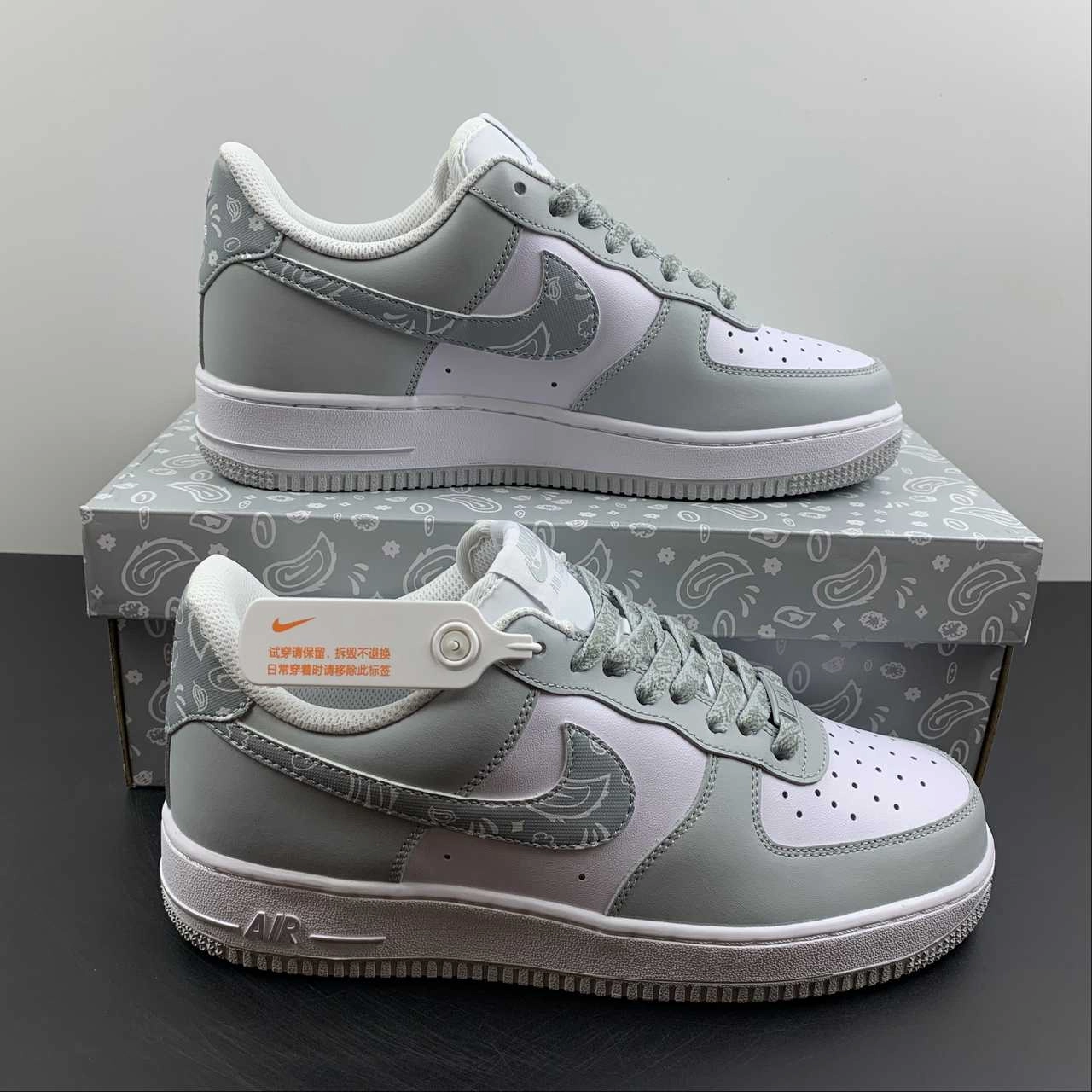 Feel Good Air Force 1 07 Low Cashew Flower Grey White XM6321-736
