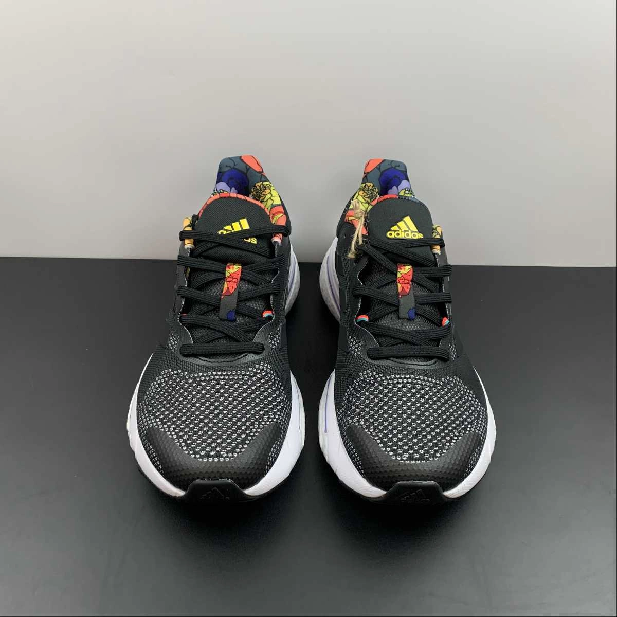 Adidas Solar Glide 5 Black White Yellow GX5471 marathon running shoes