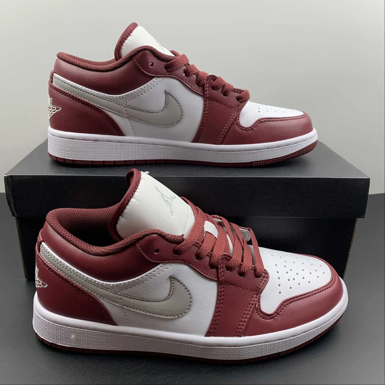 Anti Bacterial Adaptive Cushioning System Air Jordan 1 Low Bordeaux Particle Grey White 553558-615