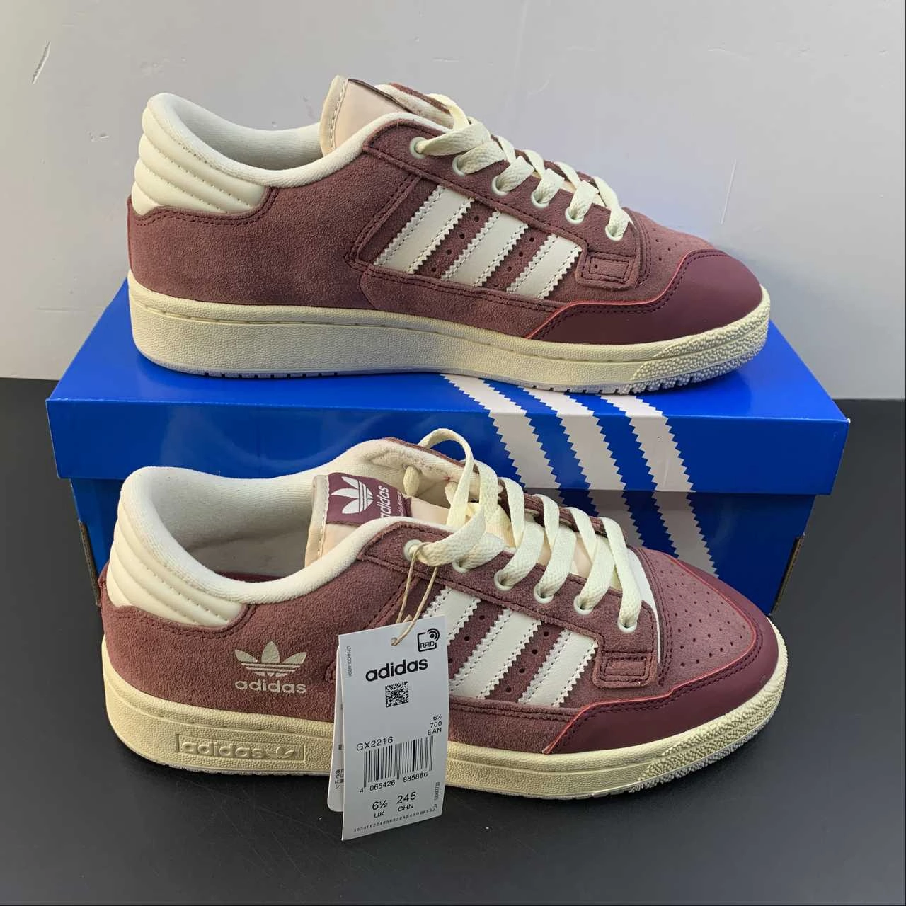 Adidas Centennial 85 Low Quiet Crimson Cloud White Cream White GX2216 practice - day thin - sole shoes