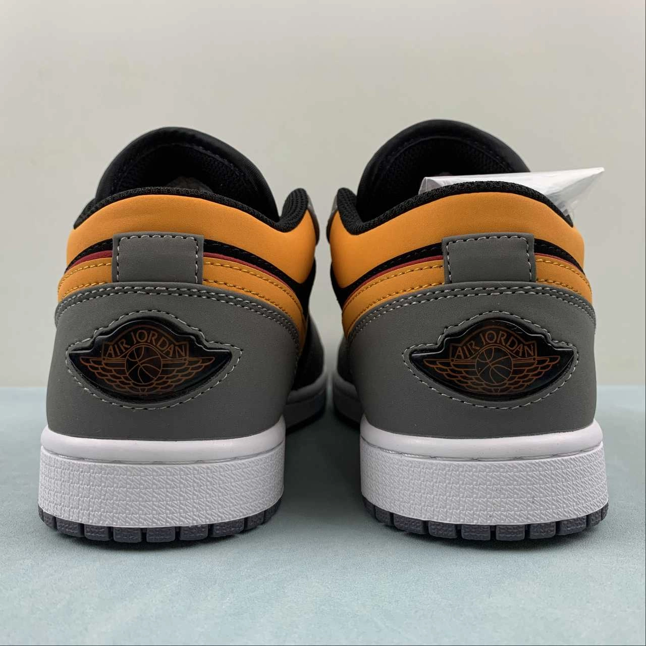 Air Jordan 1 Low SE Light Graphite Vivid Orange FN7308-008 indoor activity Lockdown Heel