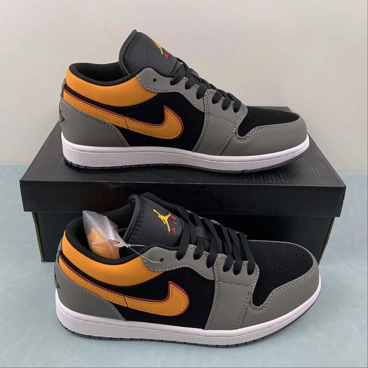 Air Jordan 1 Low SE Light Graphite Vivid Orange FN7308-008 Outdoor Run Torsion Control Plate
