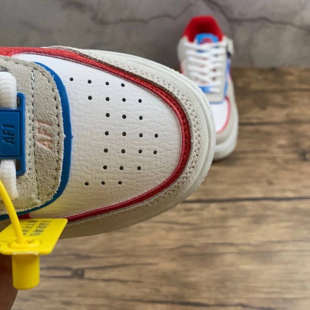 Air Force 1 Shadow Highlighted University Red Photo Blue CU8591-100 Sleek Frame Clean Finish