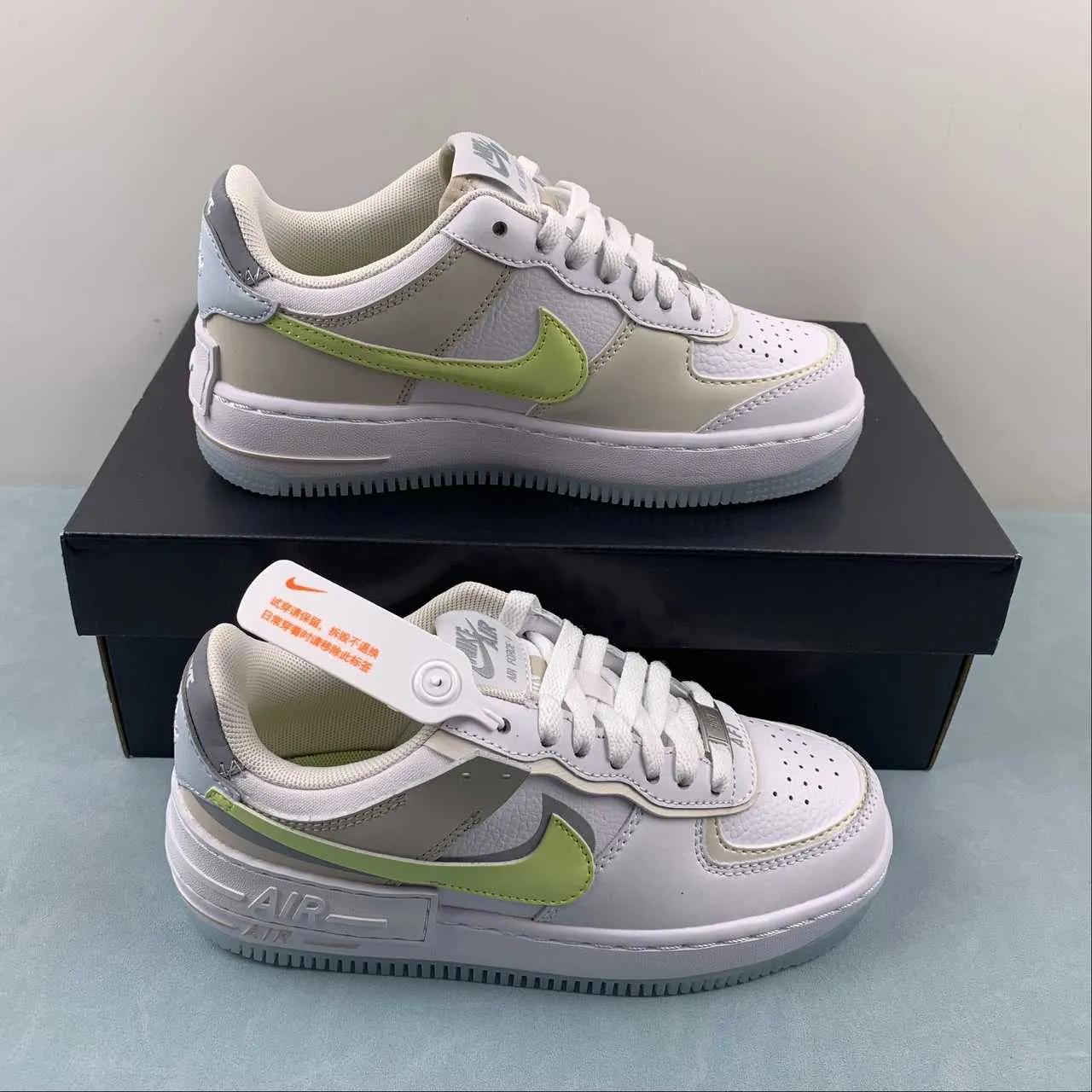 Air Force 1 Shadow White Wolf Grey Light Orewood Brown FB7582-100 Day Glow