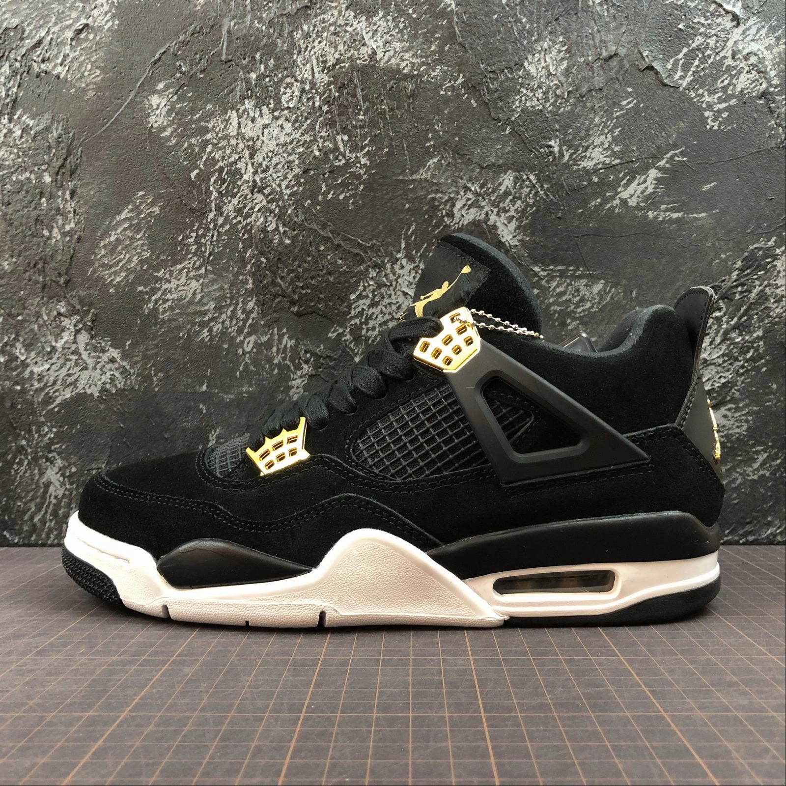 Air Jordan 4 Retro Royalty Black Gold 308497-032 Ultra Flex Grooves