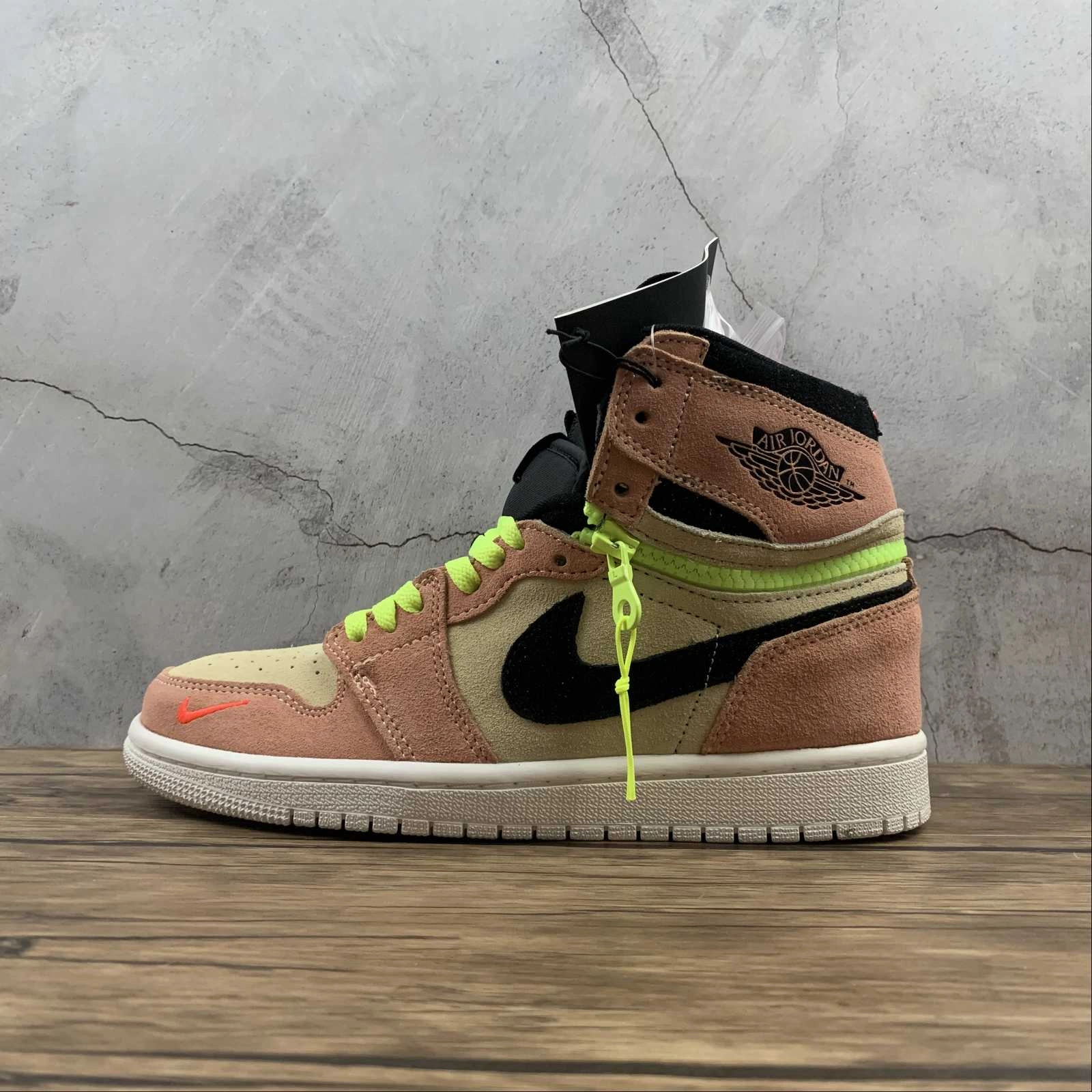 Air Jordan 1 High Switch Pink Volt Peach Neon White CW6576-800 Balance Tech Bold colors