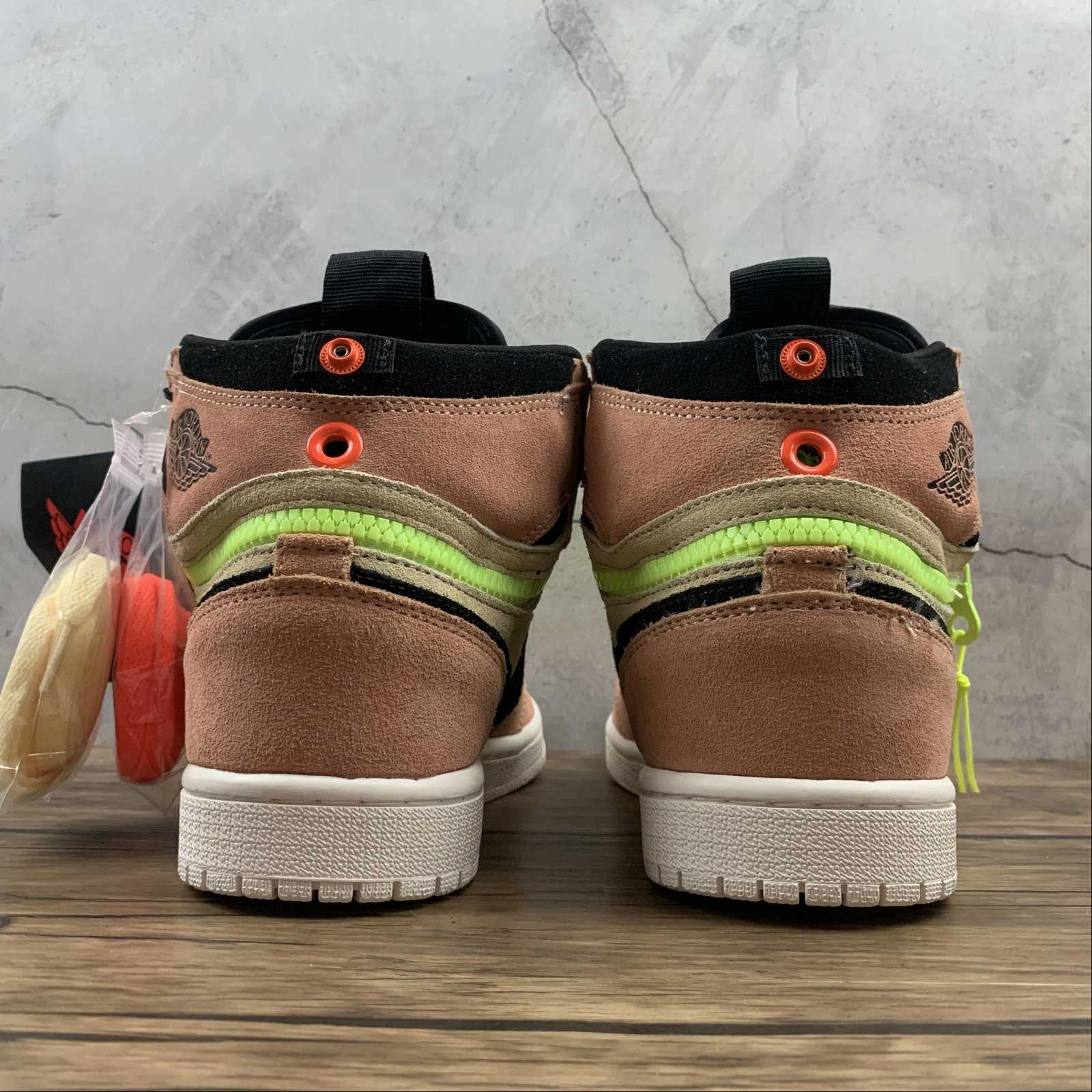 Pressure Distribution System Anatomically Shaped Footbed Air Jordan 1 High Switch Pink Volt Peach Neon White CW6576-800