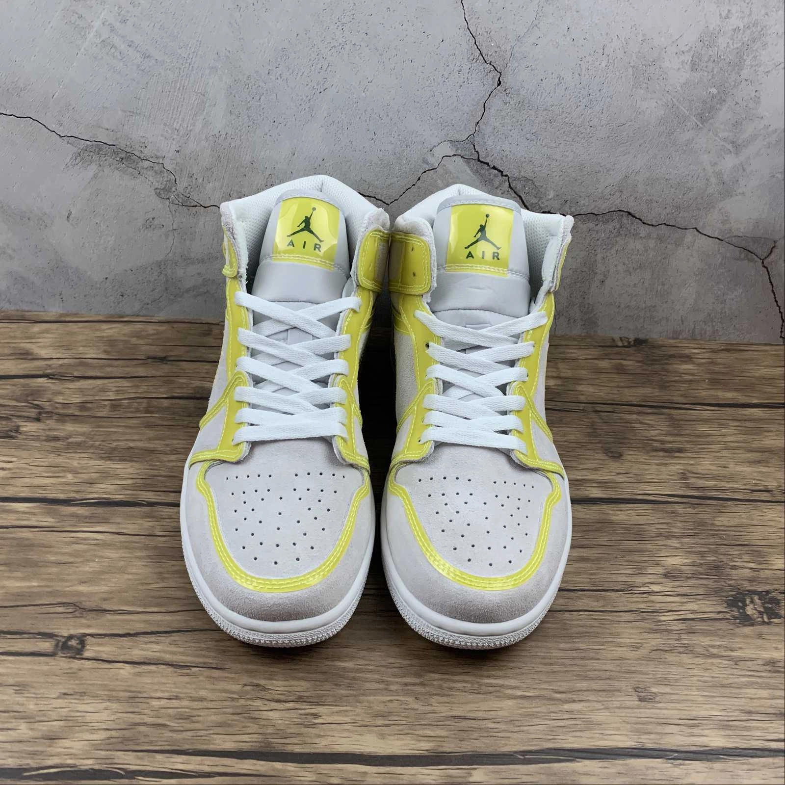 Air Jordan 1 Mid LX Off White Opti Yellow-White (2021) DA5552-107 Versatile Footwear Easy Go