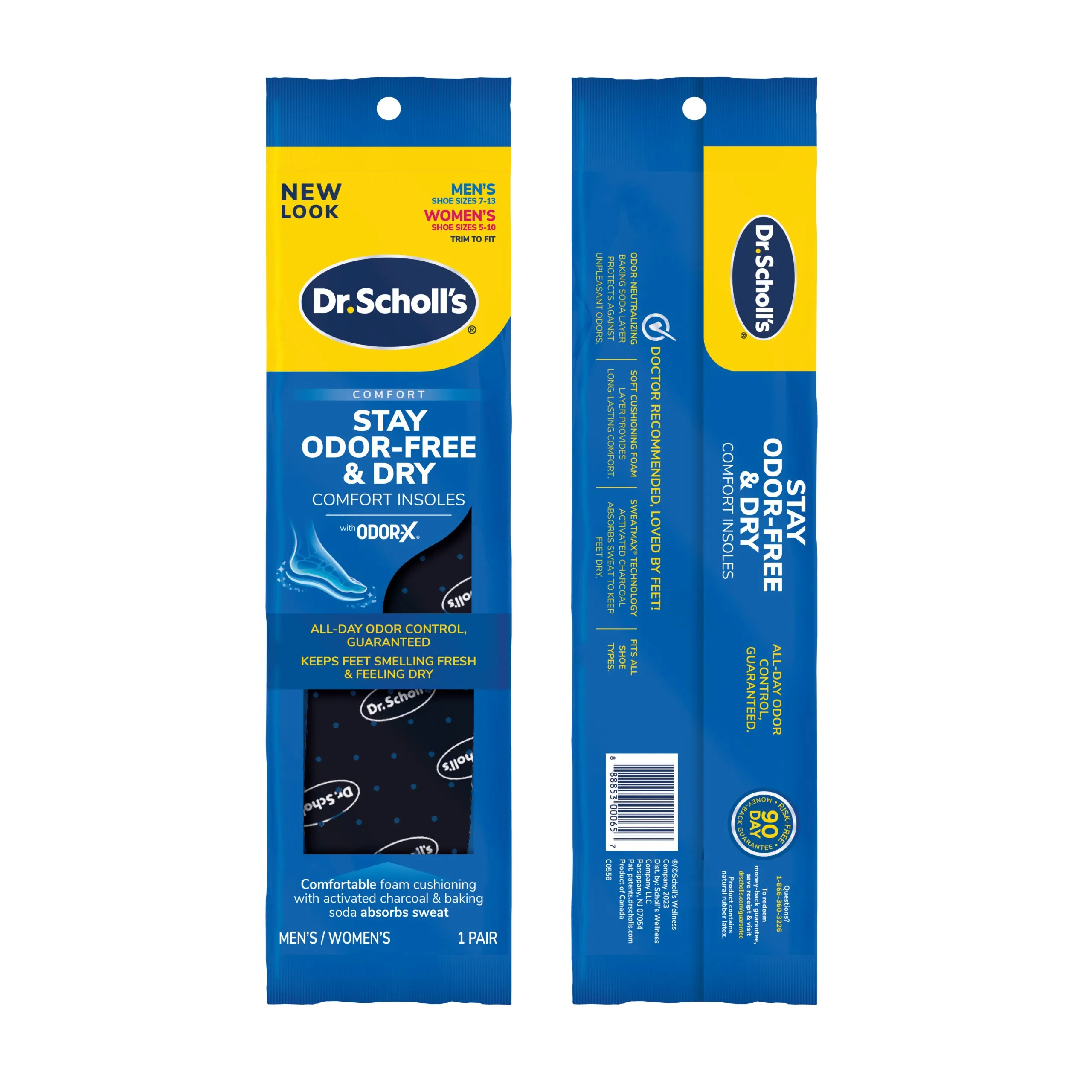 Stay Odor-Free & Dry Comfort Insoles with Odor-X® (3 Pack)