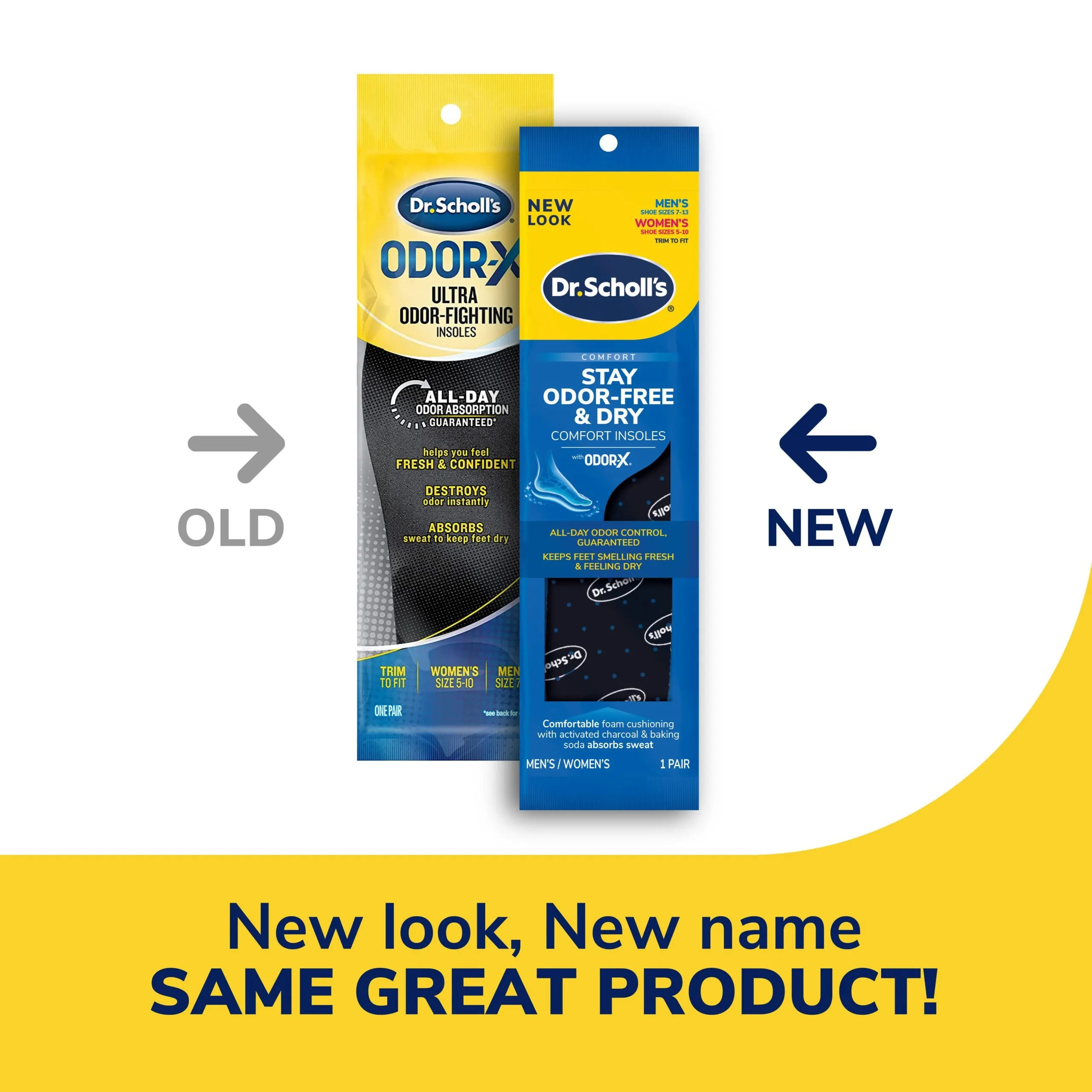 Stay Odor-Free & Dry Comfort Insoles with Odor-X® (3 Pack)