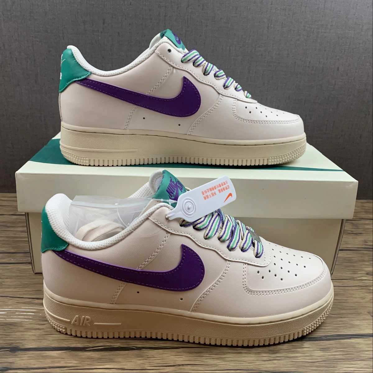 Air Force 1 07 Low White Purple Green BS8873-306 Solid design