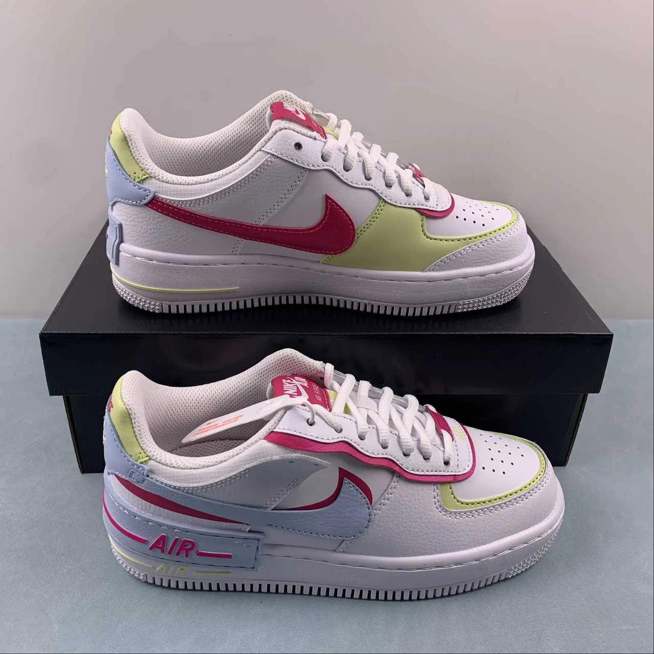 Mules style Air Force 1 Shadow White Fireberry Light Lemon Twist Blue Tint FQ8885-100