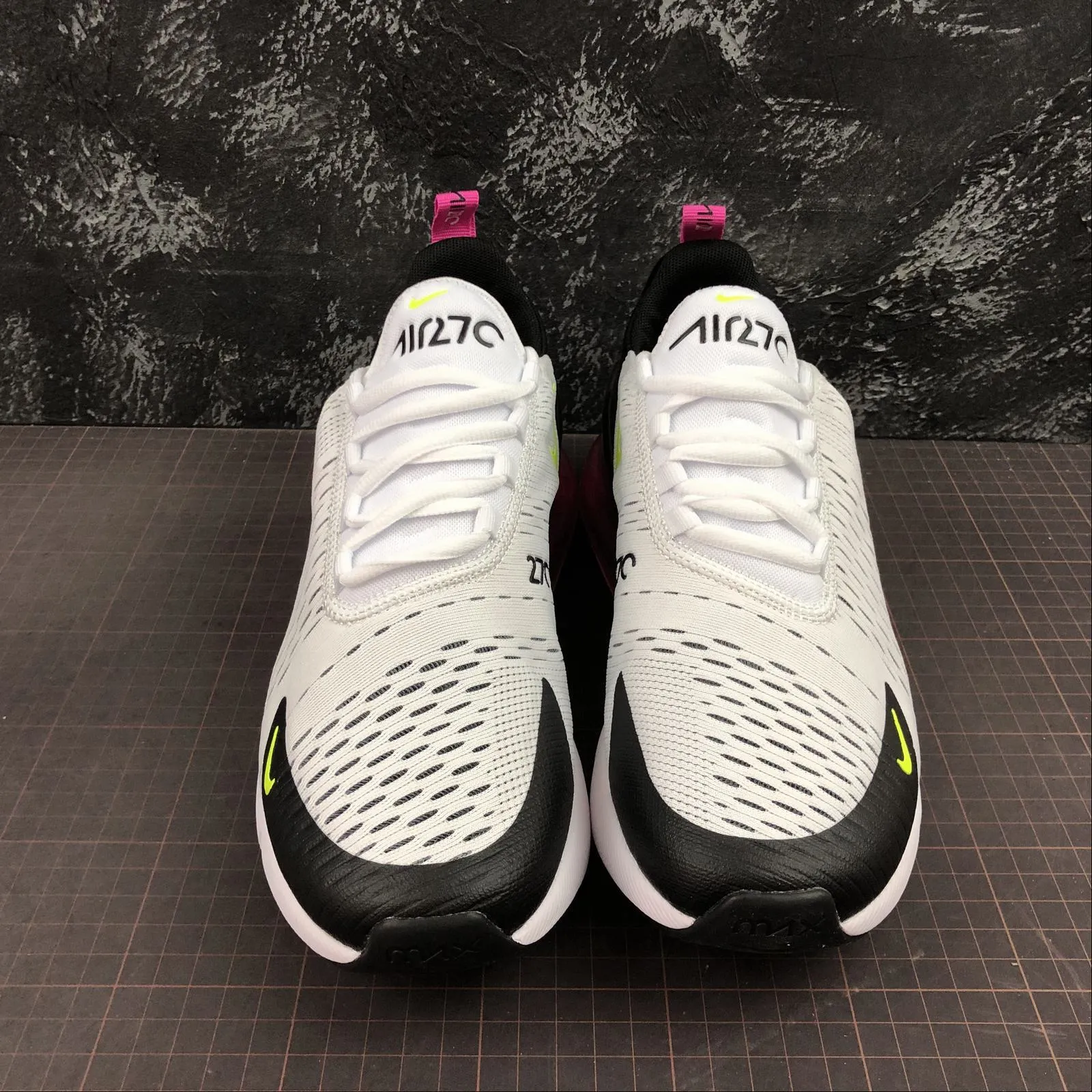 Air Max 270 White-Volt-Black-Laser Fuchsia AH8050-109 lake shoes