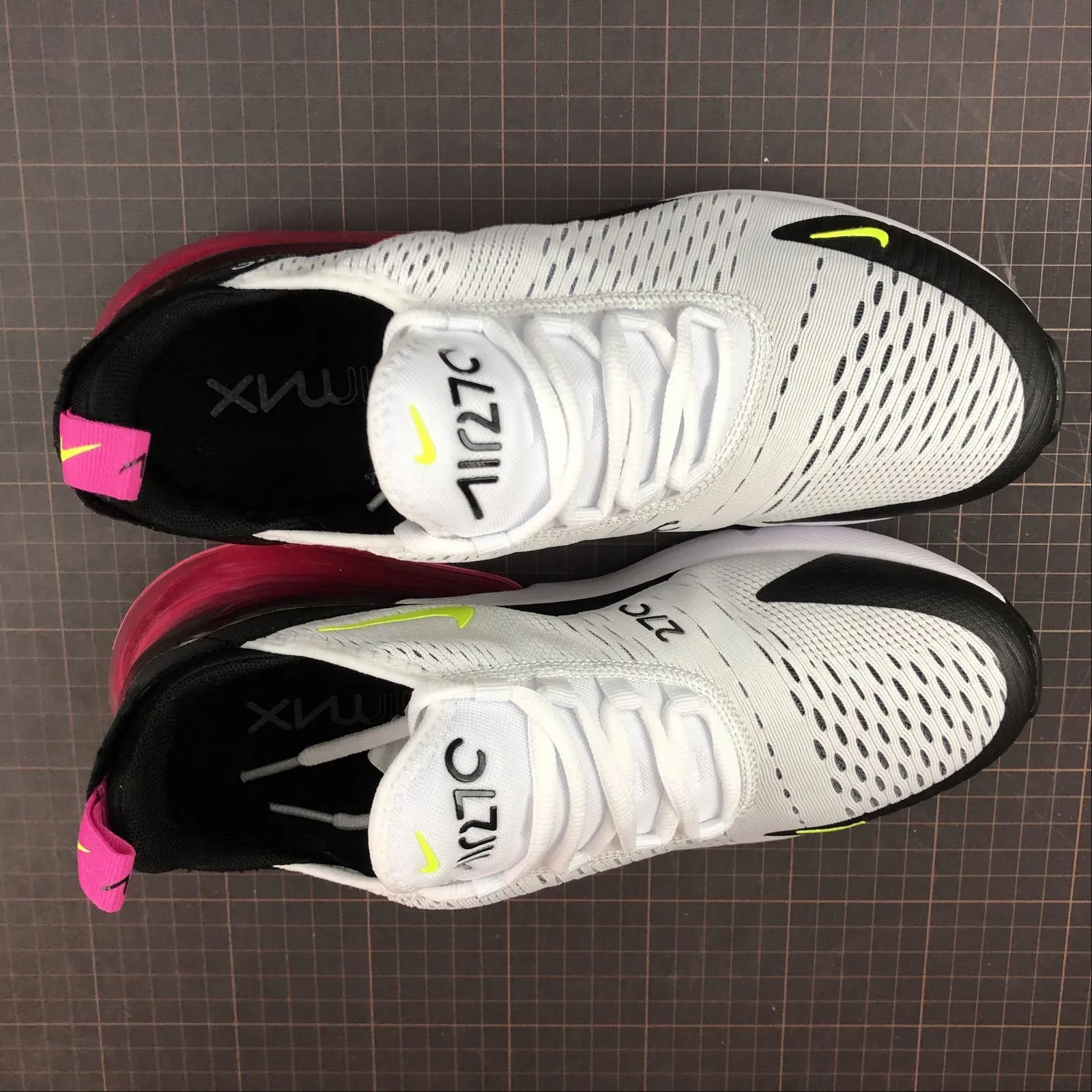 Air Max 270 White-Volt-Black-Laser Fuchsia AH8050-109 adjustable - strap dance - themed running wear