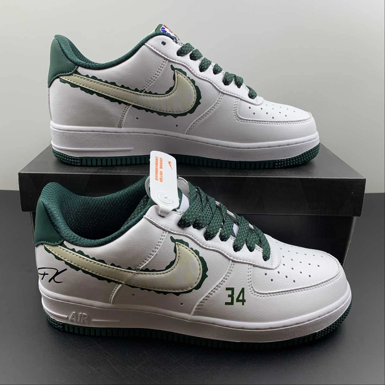 Air Force 1 07 Low Milwaukee Bucks White Dark Green NX2234-113 Natural Movement outfit pairing