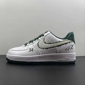 Cool Urban Synthetic   material Air Force 1 07 Low Milwaukee Bucks White Dark Green NX2234-113