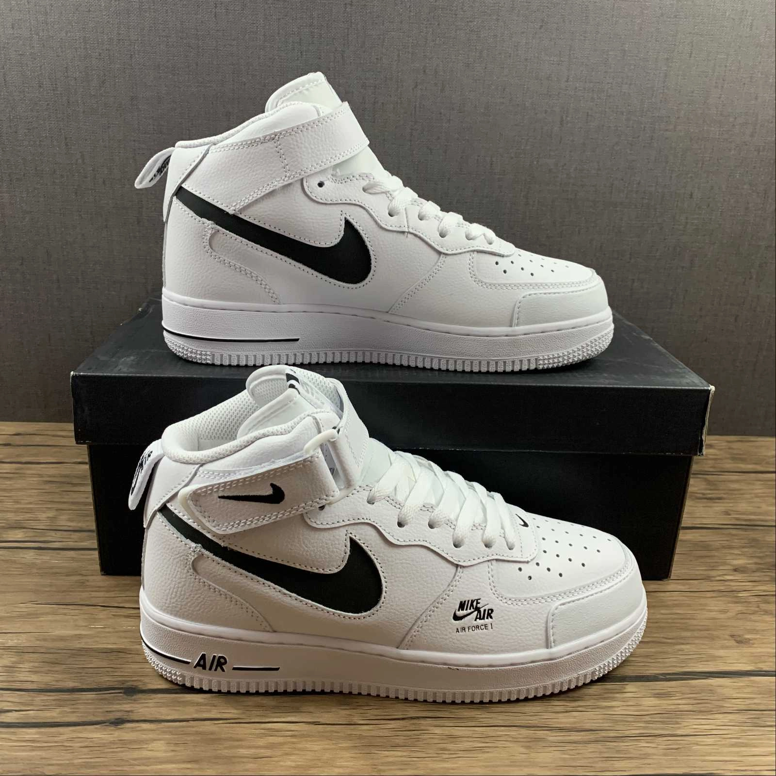 Air Force 1 07 Mid LV8 Utility Shadow Gray White Black CV3039-108 Padded Tongue