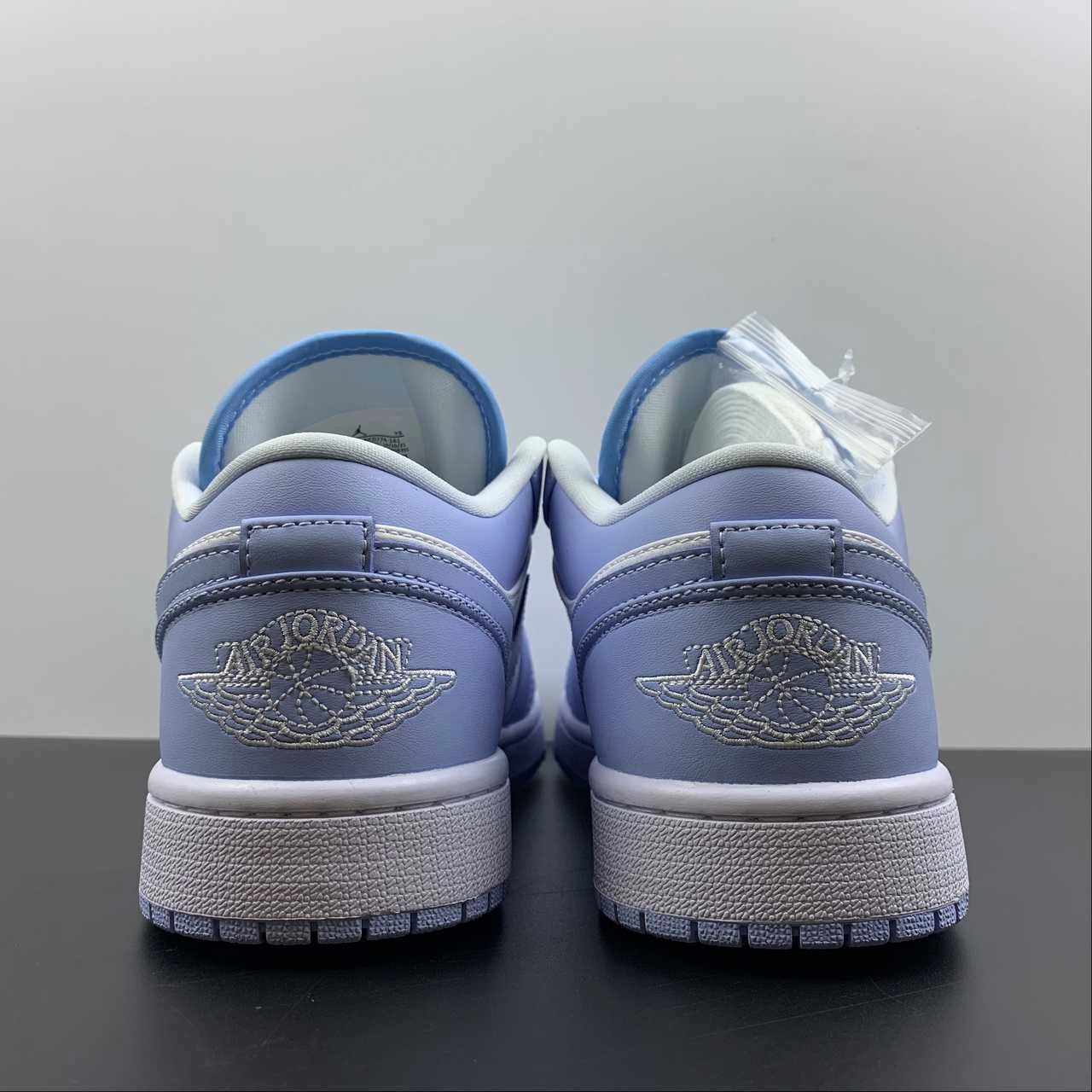 Reinforced Arch Knit Fabric Construction Air Jordan 1 Low White Blue DC0774-141