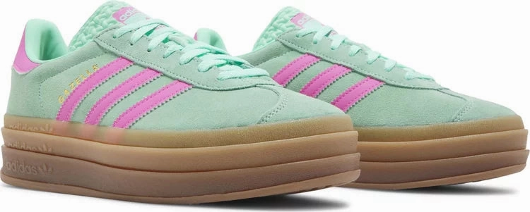 Stylish Minimal Party Go Adidas Gazelle Bold Pulse Mint Screaming Pink W