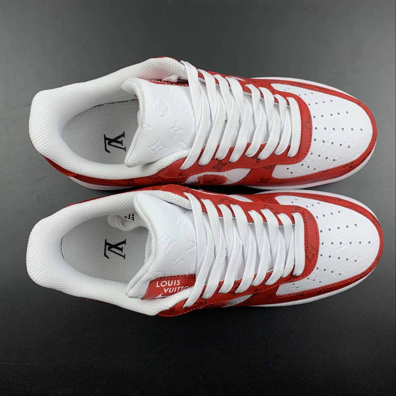 Louis Vuitton x Air Force 1 White Red LD0232 Snack Step