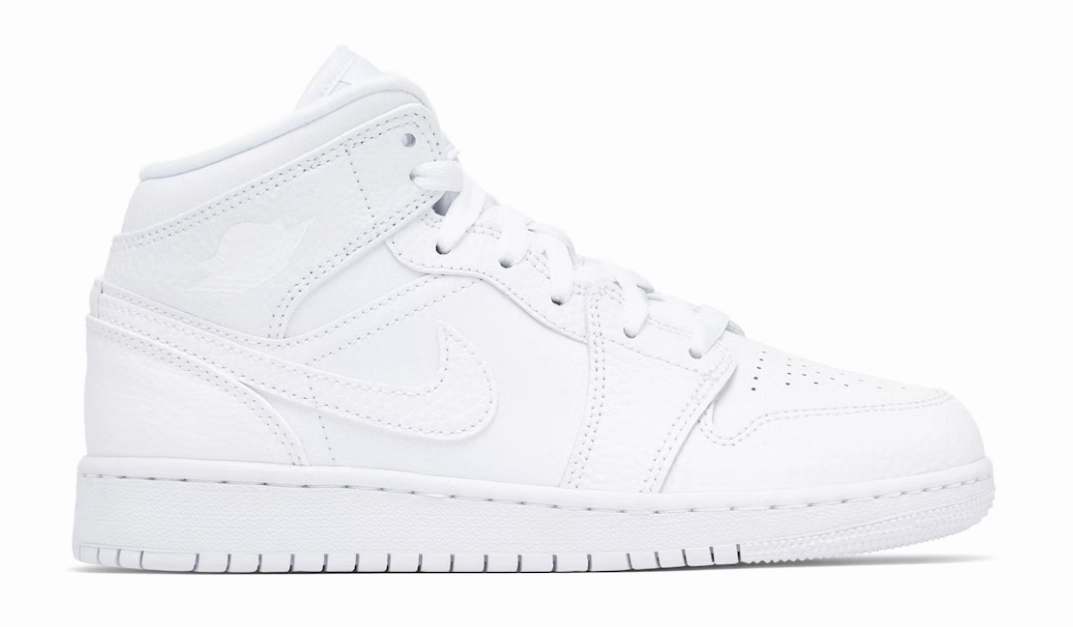 Light cushion Ergonomic Heel Cup jordan 1 mid (gs) triple white