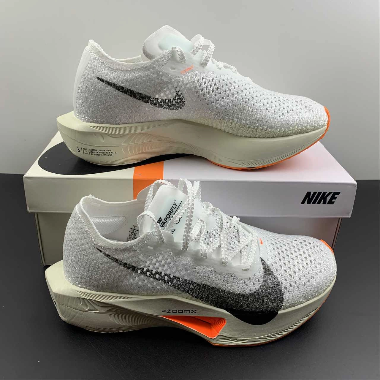 Mesh panels maintain airflow even during intense activity Fresh Motion Air ZoomX Vaporfly Next 3 White Black Orange DV4219-300