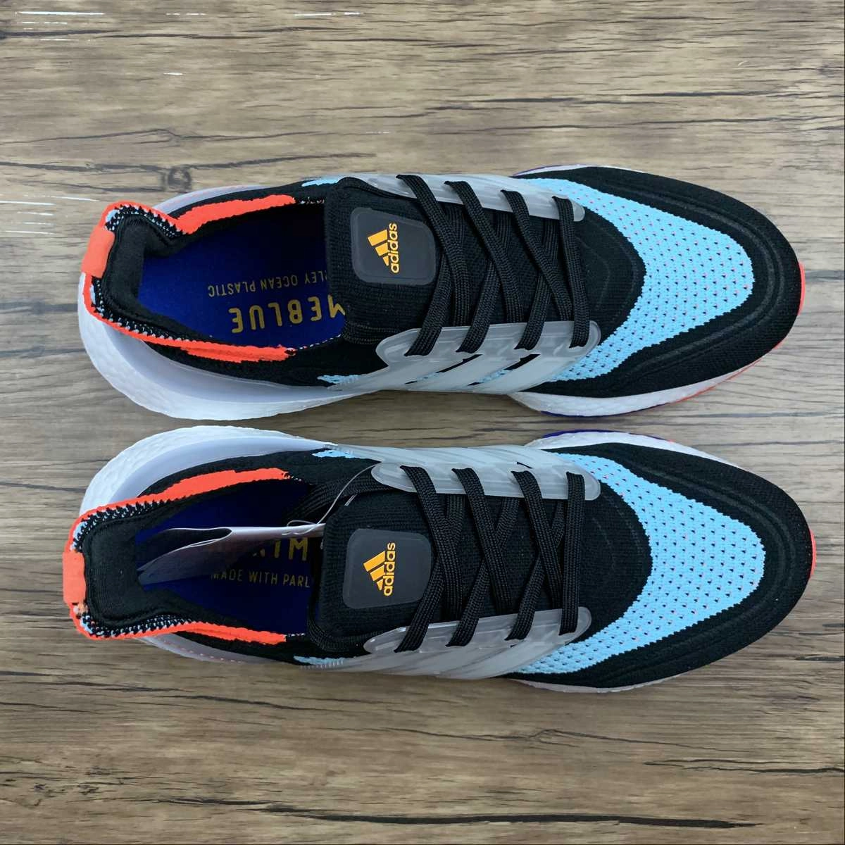 Adidas UltraBoost 21 Core Black Cloud White Pulse Aqua S23867 Smooth Leather