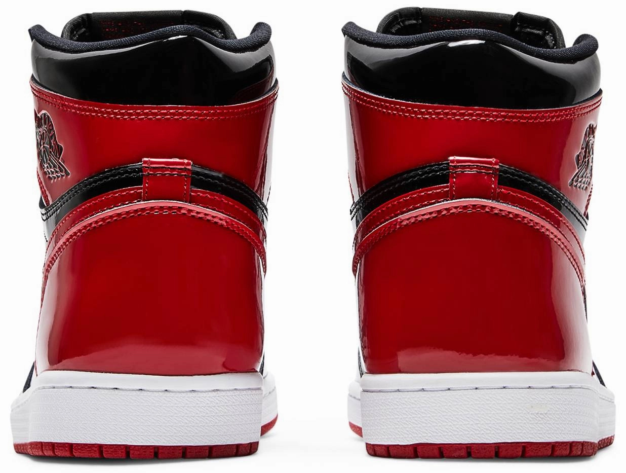 Nike Jordan 1 High Patent Bred Durable Sole