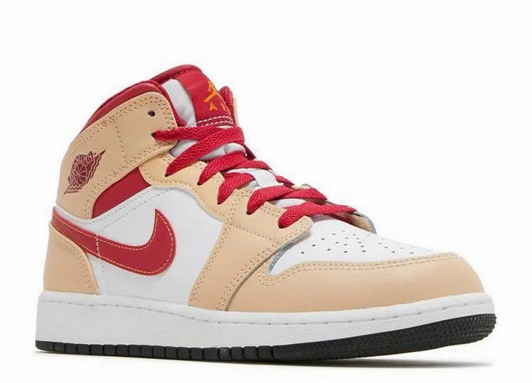 Air Jordan 1 Mid Beige Red (GS) EasyToClean