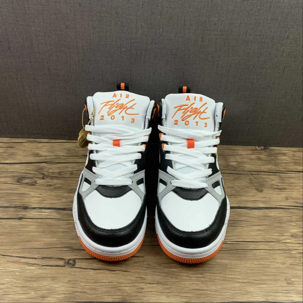 Air Flight 13 Mid Black Grey Orange 579961-105 Striped