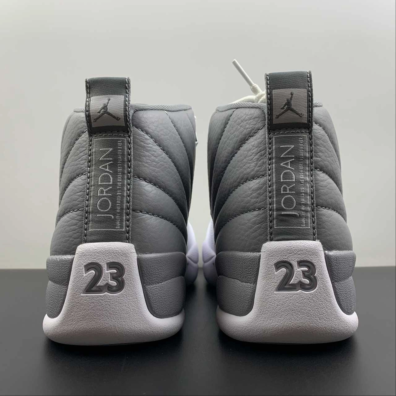 Air Jordan 12 Stealth White Cool Grey CT8013-015 Reactive Step Build Padded collar